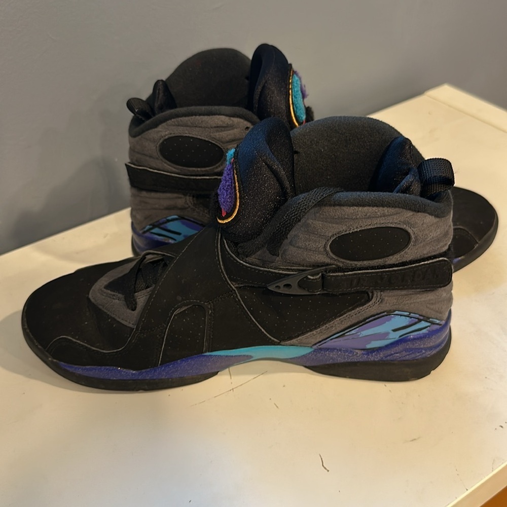 JORDAN Multicolor, Men's 8 Retro GS Aqua Sneakers Size 10 - Picture 9 of 13